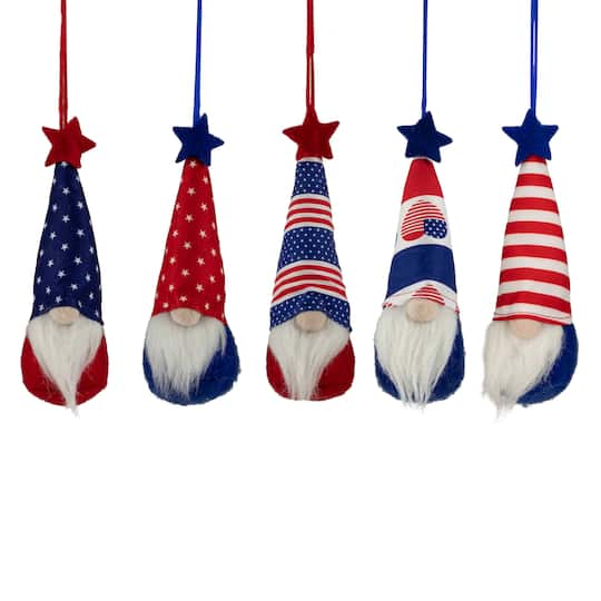 6.5" Patriotic 4th of July Americana Gnome Ornament Set By Northlight | 2.5" x 2.5" x 6.5" | Michaels®